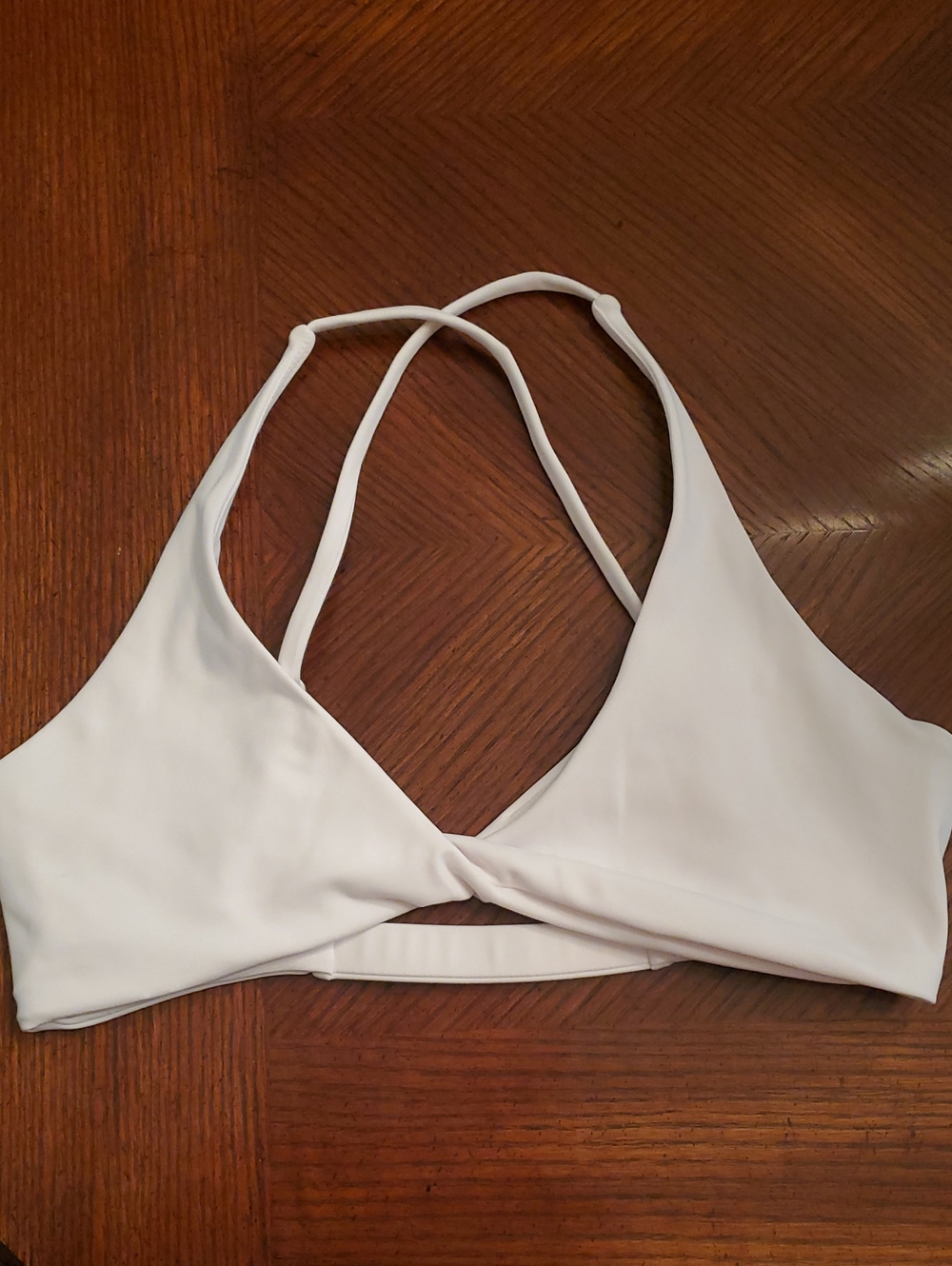 Zyia White Twist Front Bra
